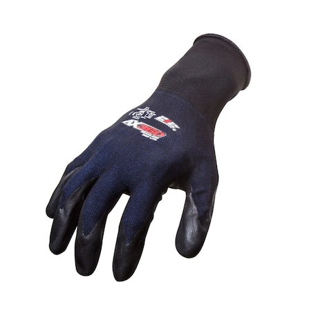212 Performance Coated Gloves, Foam Nitrile, Palm, Black/Blue, S 12 PK AXGLT-05-008